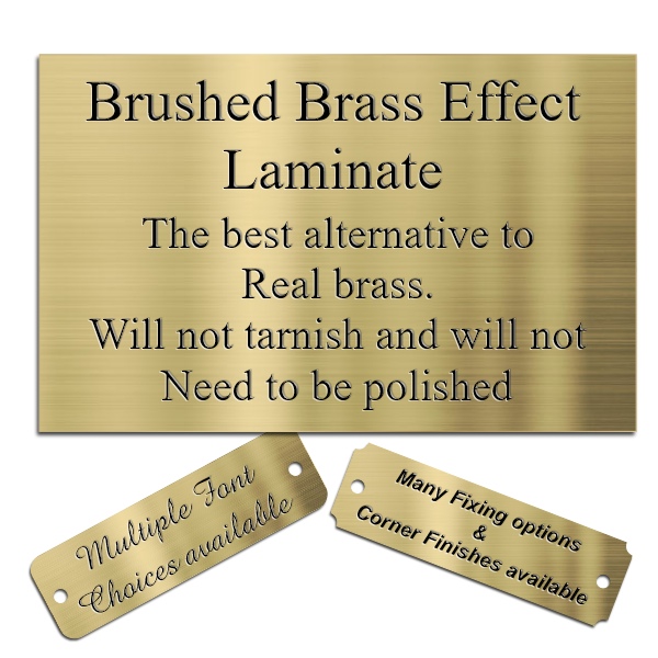 Brushed Brass Effect Laminate Plaques